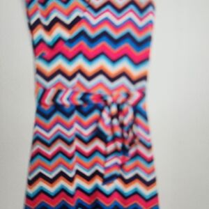 Leota Chevron Stripe Dress in Pink, Blue, Orange, Navy  Never Worn